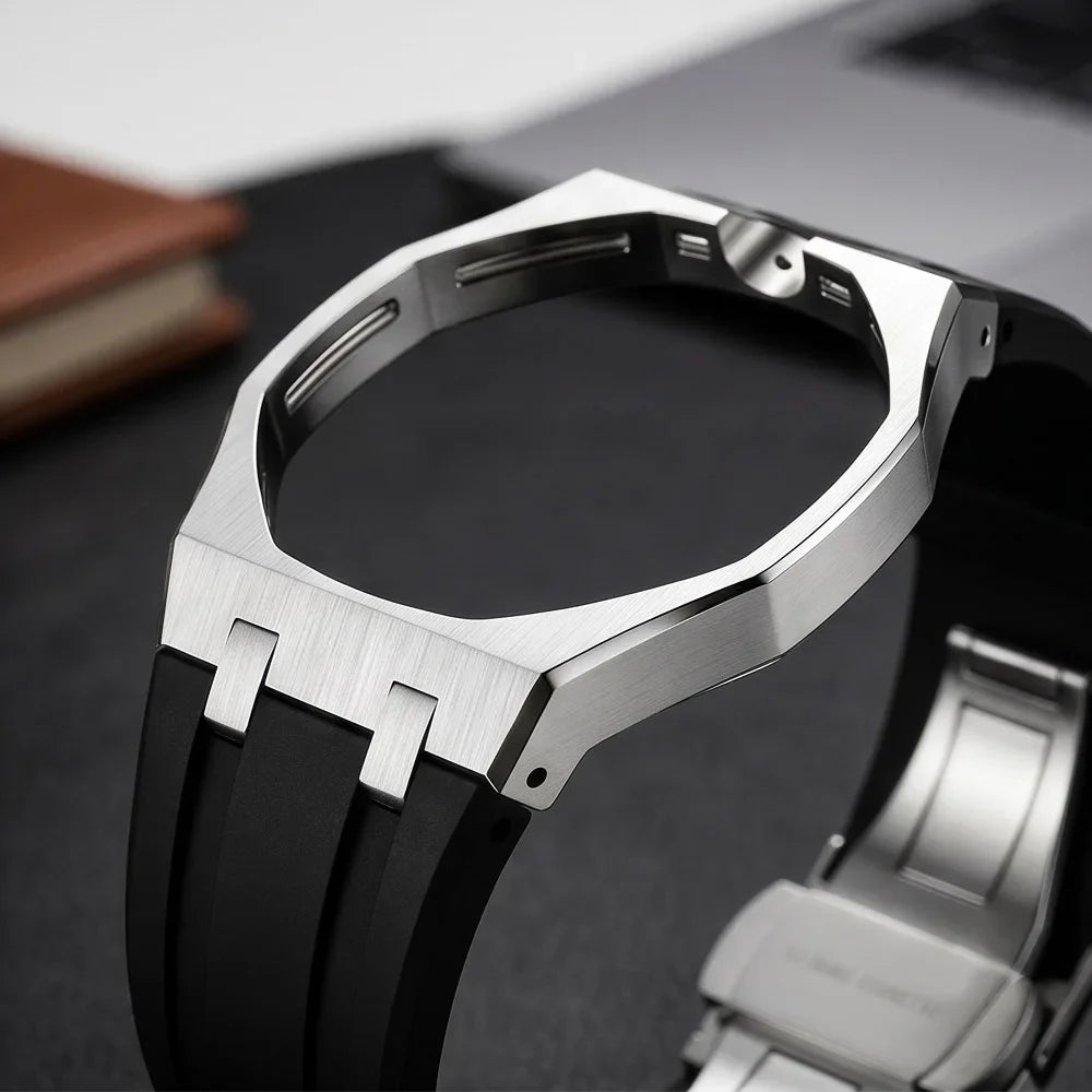 Stainless Steel Case Silicone Strap For Swatch X AP Royal POP Man Luxury Pocket Watch Transformation Wristwatch Modification Kit