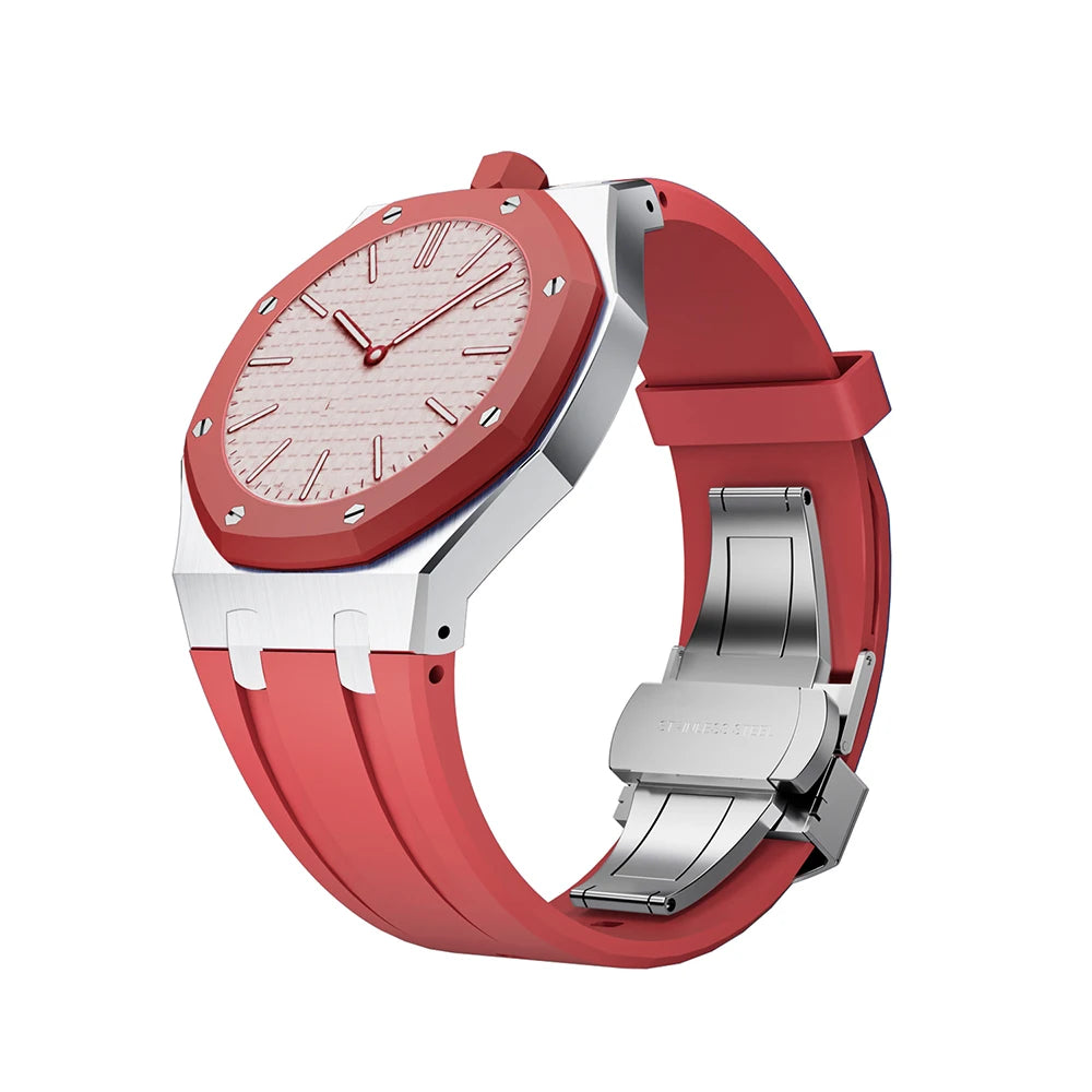 Stainless Steel Case Silicone Strap For Swatch X AP Royal POP Man Luxury Pocket Watch Transformation Wristwatch Modification Kit