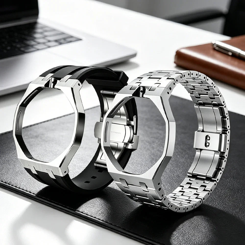 Stainless Steel Case Silicone Strap For Swatch X AP Royal POP Man Luxury Pocket Watch Transformation Wristwatch Modification Kit
